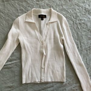 TRUTH WHITE CARDIGAN SWEATER